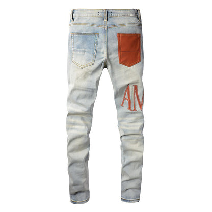 Denim slim fit AMR red blood